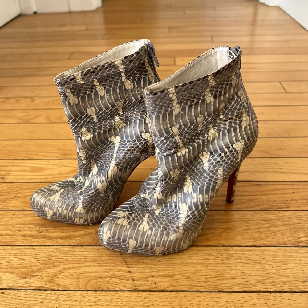 Christian Louboutin Arielle A Talon Python Boots - image 2